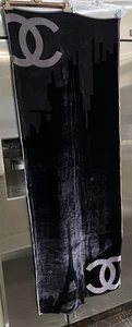 Auth New CHANEL Black VELVET Wrap STOLE - Picture 1 of 6