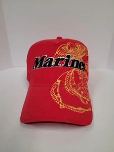 Marines Strapback Hat red One Size Adjustable Embroidered Rothco Military Cap - Picture 1 of 6