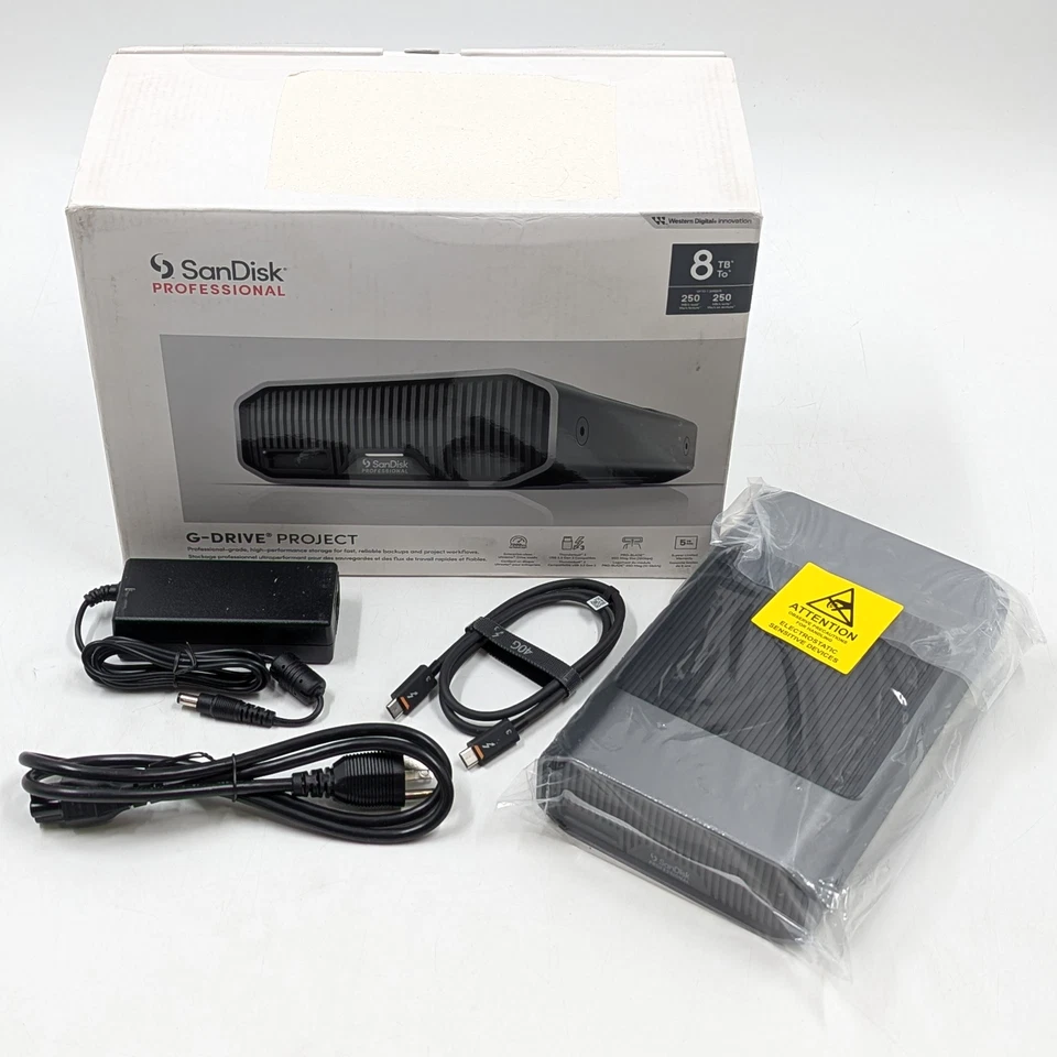Sandisk Professional G-Drive Project External Hard Drive 8TB - SDPHG1H-008T-NBAA - Image 1 of 4