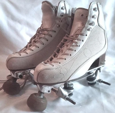 Risport Perla - Patines artísticos blancos usados con placas Century talla 255 Foto 1 de 4