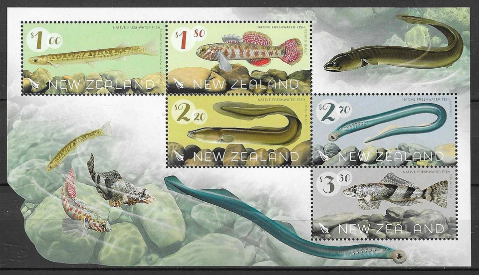 New Zealand 2017 Fauna Wildlife Marinelife Fisch Freshwater Fish compl MS MNH - Image 1 of 1