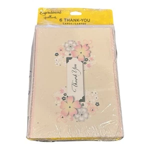 Hallmark Expressions 6 Dankeskarten Notizkarten Blumen leer neu ungeöffnet - Bild 1 von 3