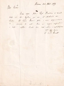 KK437-Autograph Card. Gabriele Ferretti 1859 - Picture 1 of 1