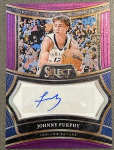 2024-25 Panini Select Johnny Furphy 11/75 Auto Purple RC Pacers #RS-FUR - Imagen 1 de 3