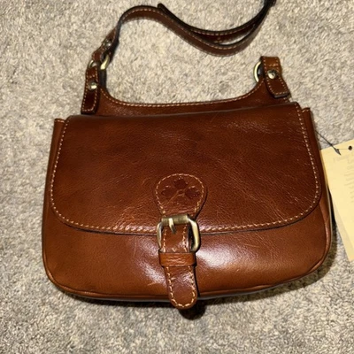 NWT PATRICIA NASH Linny Saddle Crossbody Bag Cognac Brown Leather Handbag Purse - Image 1 of 4