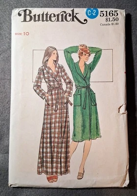 Butterick sewing pattern 5165 misses' robe size 10 front wrap two lengths lounge - Image 1 of 3
