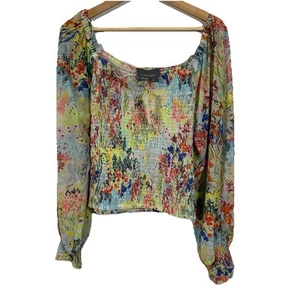 Anthropologie Bluse Damen M Rouen gesmokt bunt Blumen Stretch Boho NEU - Bild 1 von 11