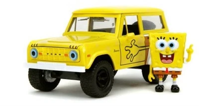 JADA TOYS,FORD Bronco 1973 yellow with BOBO L'EPONGE figurine, 1/24, JAD35467 - Image 1 of 4