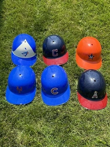 Lot Of 6 Vintage Laich Full Size 1969 MLB Plastic Batting Helmets Souvenir - Picture 1 of 9