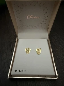 14k Disney’s Minnie Mouse Stud earrings In Yellow gold NIB - Picture 1 of 4