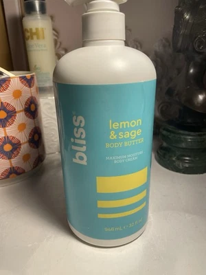 Manteca corporal Bliss LEMON & SAGE 32 fl oz MÁXIMA humedad NUEVA con BOMBA Foto 1 de 4