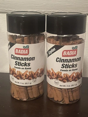2X Agitador Badia Palitos de Canela Condimento | 3oz | Kosher Sin Gluten Sin MSG Foto 1 de 2