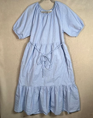 Apiece Apart Blue Organic Cotton Midi Dress Womens Size 10 - Image 1 of 4