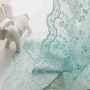 Aqua Sheer Curtains 63 Inch Length , Vintage Floral Lace Curtain Panels for Nurs - Picture 1 of 7
