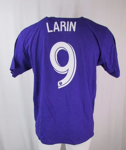 Orlando City SC MLS adidas Purple Go To Tee Shirt Player Cyle Larin #9 Cover