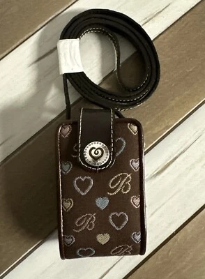 Чехол через плечо Brighton с узором в виде сердца маленький коричневый для сотового телефона - Изображение 1 из 4