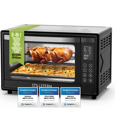 B-Ware Minibackofen mit Umluft 45L LED Display Drehspieß Mini Backofen Pizzaofen - Bild 1 von 4