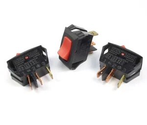 10 Stück Carling Wippschalter SPST ROT beleuchtet Ein/Aus 16A 125VAC, 10A 250VAC - Bild 1 von 4