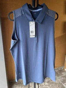 Adidas Women’s Large Dz6312 ULTIMATE365 SLEEVELESS POLO SHIRT - Picture 1 of 6