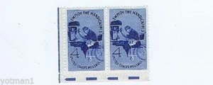 Employ The Handicapped 4 cent 2 stamp block, 1960 - Picture 1 of 1