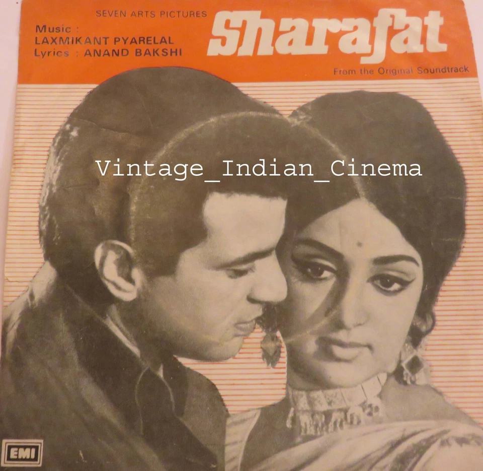 Sharafat 1970 Dharmendra Hema Lata Bollywood Rare Vinyl Ep 7" EMOE2390Ep Records - Image 1 of 4