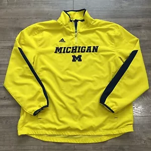 Adidas Michigan Wolverines Windbreaker Quarter Zip Jacke Gelb Herren Größe 2XL - Bild 1 von 9