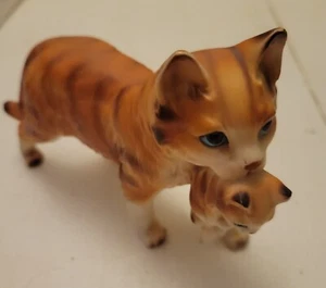 Josef Originals Orange Tabby Cat And Kitten Figurine - Picture 1 of 1