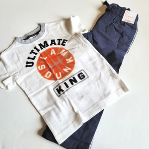 Gymboree Boys 10 Hop n Roll Basketball Tee & Navy Gymster Pants Set NWT 2015 - Picture 1 of 3