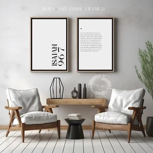 Isaiah 9:6-7, Bible Verse Quote, Set of 2 Poster Prints, Home Wall Art Décor - Picture 1 of 8