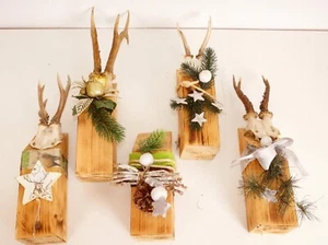 5 schöne Dekosäulen aus Holz mit Rehgehörnen   Dekorieren   Weihnachten - Imagen 1 de 4