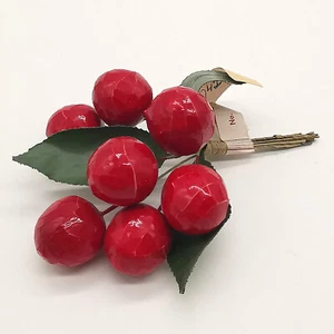 Kirschen Kunstblume Sebnitz Weihnachtsschmuck Christbaumschmuck Früchte Watte - Bild 1 von 3