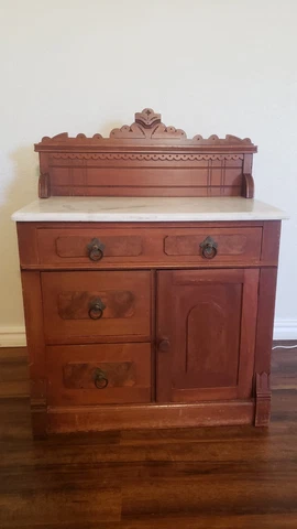 antique commode marble top cabinet- 19th century, ornate decorative wash table Cover