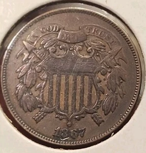 1867 2 cent piece BN B us antique coin "w" - Picture 1 of 5