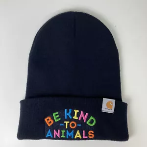 Carhartt Be Kind To Animals Beanie Cap Hat One Size AH4597-M Black - Picture 1 of 5