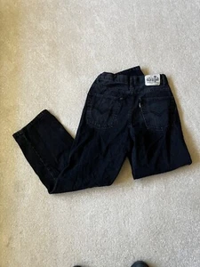 BOYS LEVIS SILVERTAB BLACK JEANS STAY LOOSE STRAIGHT LEG SIZE 16 REG 28 X 30 - Picture 1 of 3