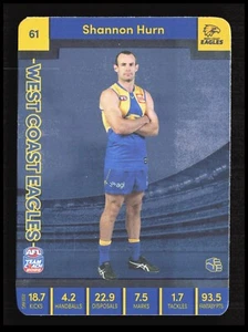 AFL 2023 Teamcoach Silver West Coast Shannon Hurn 61 Football Sport CB-1-2-E-12 - Picture 1 of 8