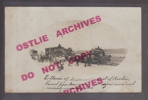 Rawlins WYOMING RPPC 1908 TRAIN EXPLOSION! Locomotive Ruins 1 DEAD Railroad WY - Picture 1 of 4