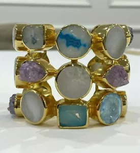 Vintage Druzy Edelstein Armband Manschette - Bild 1 von 5