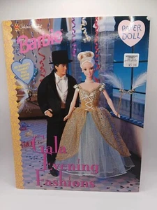 Conjunto Muñeca de Papel Barbie Nuevo Sin Perforar Gala Noche Moda Libros Dorados 1998 De Colección - Imagen 1 de 5