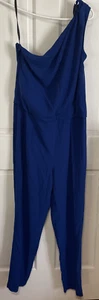 Neu Halston Heritage Jumpsuit One Shoulder Kobaltblau Gr. 8 Neu mit Etikett gefüttert UVP 495 - Bild 1 von 9