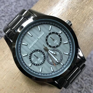Geoffrey Beene Men GB8161GU Fashion Chronograph Black Quartz 43mm Watch 8 1/2" - Picture 1 of 12