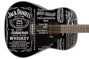 Guitar Skin Wrap Axe Reface South JD Whiskey Tennessee Sour Black Acoustic 594 - Picture 1 of 6
