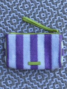 Neu Vera Bradley gestreiftes Armband - FLIEDERSTREIFEN - lila/limettengrün Tasche Neu mit Etikett - Bild 1 von 13