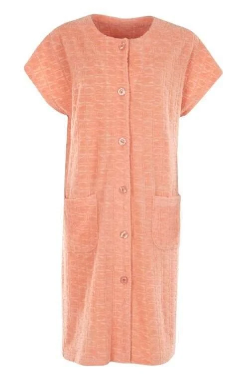 Hajo Damen Frottee Strandkleid Hauskleid 60189 apricot 105 cm Gr. S NEU - Bild 1 von 1