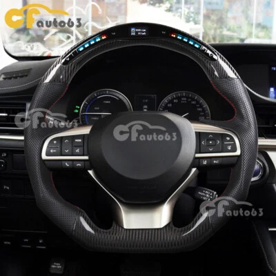 Volante LED de fibra de carbono real para 15-17 LEXUS ES300 ES350 GS RX LX Foto 1 de 4