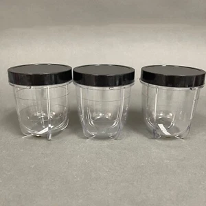 Magic Bullet Short Cups with Black Resealable Replacement Add-on Lot of 3 - Picture 1 of 5