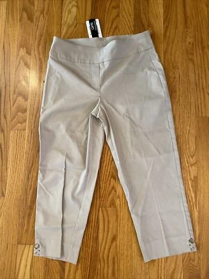 NWT Ruby Rd. Travelin’ Light beige Stretch Capri 8 $44 - Image 1 of 4