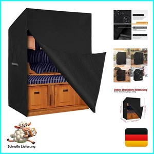 Winterfeste 600D Oxford Abdeckung für Strandkörbe, Schwarz, 135x105x175/140cm - Bild 1 von 9