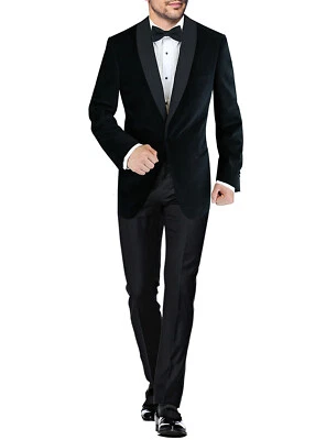 DTI BB Signature Mens One Button Shawl Lapel Velvet Tuxedo - Image 1 of 4