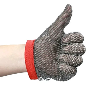 5 dedos cuchillo de malla de acero inoxidable corte resistente en sí mismo guante protector - Imagen 1 de 6